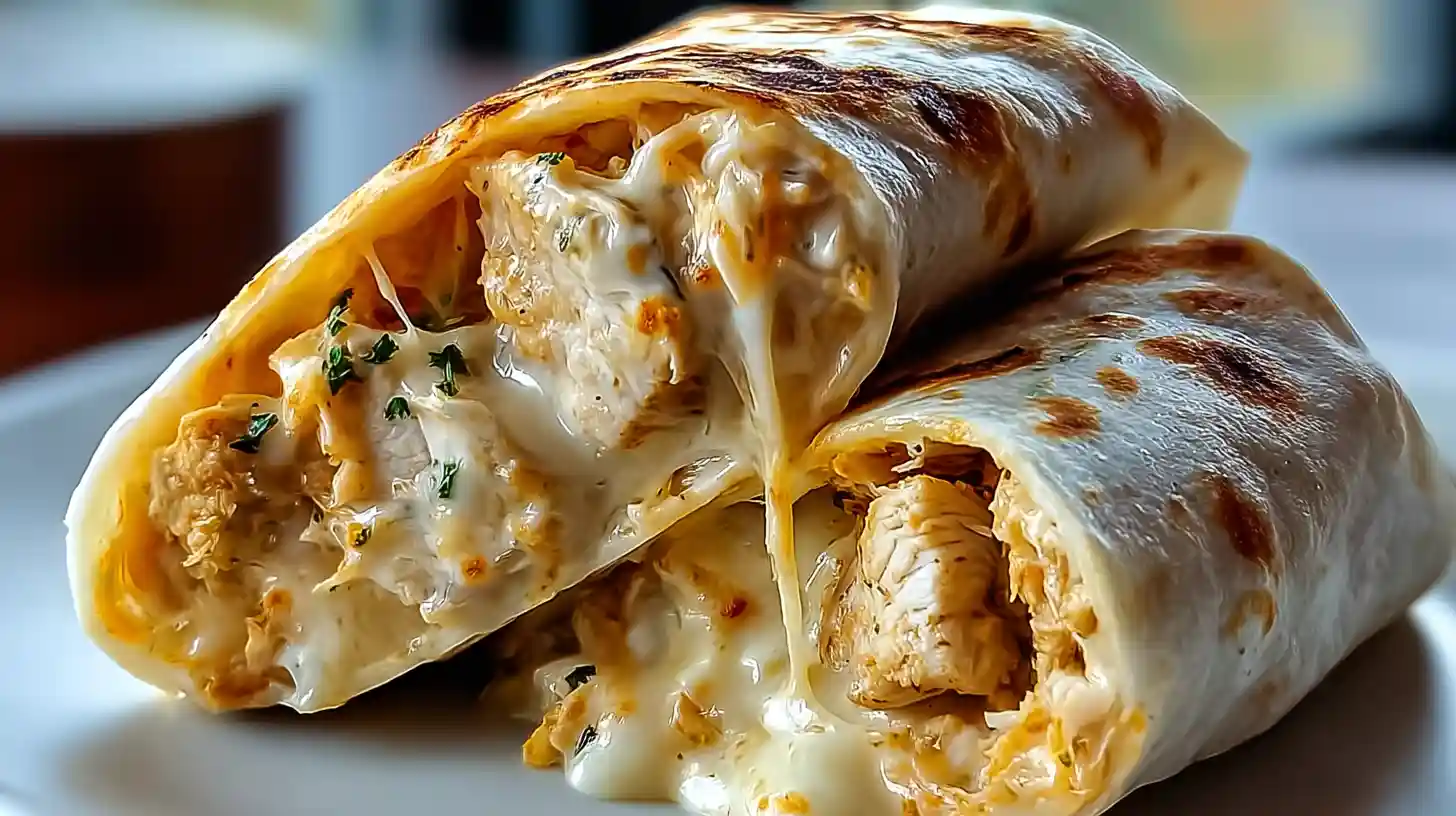 Cheesy Garlic Chicken Wraps