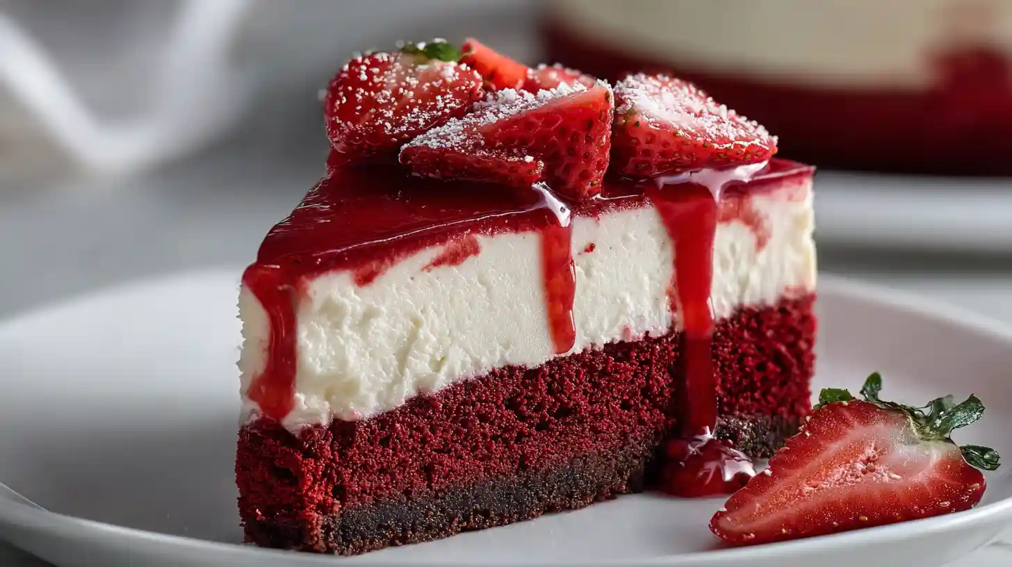 Red Velvet Strawberry Cheesecake