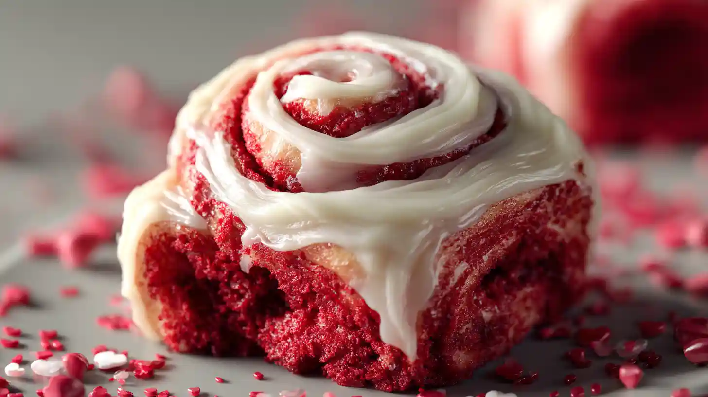Red Velvet Valentine’s Day Cinnamon Rolls