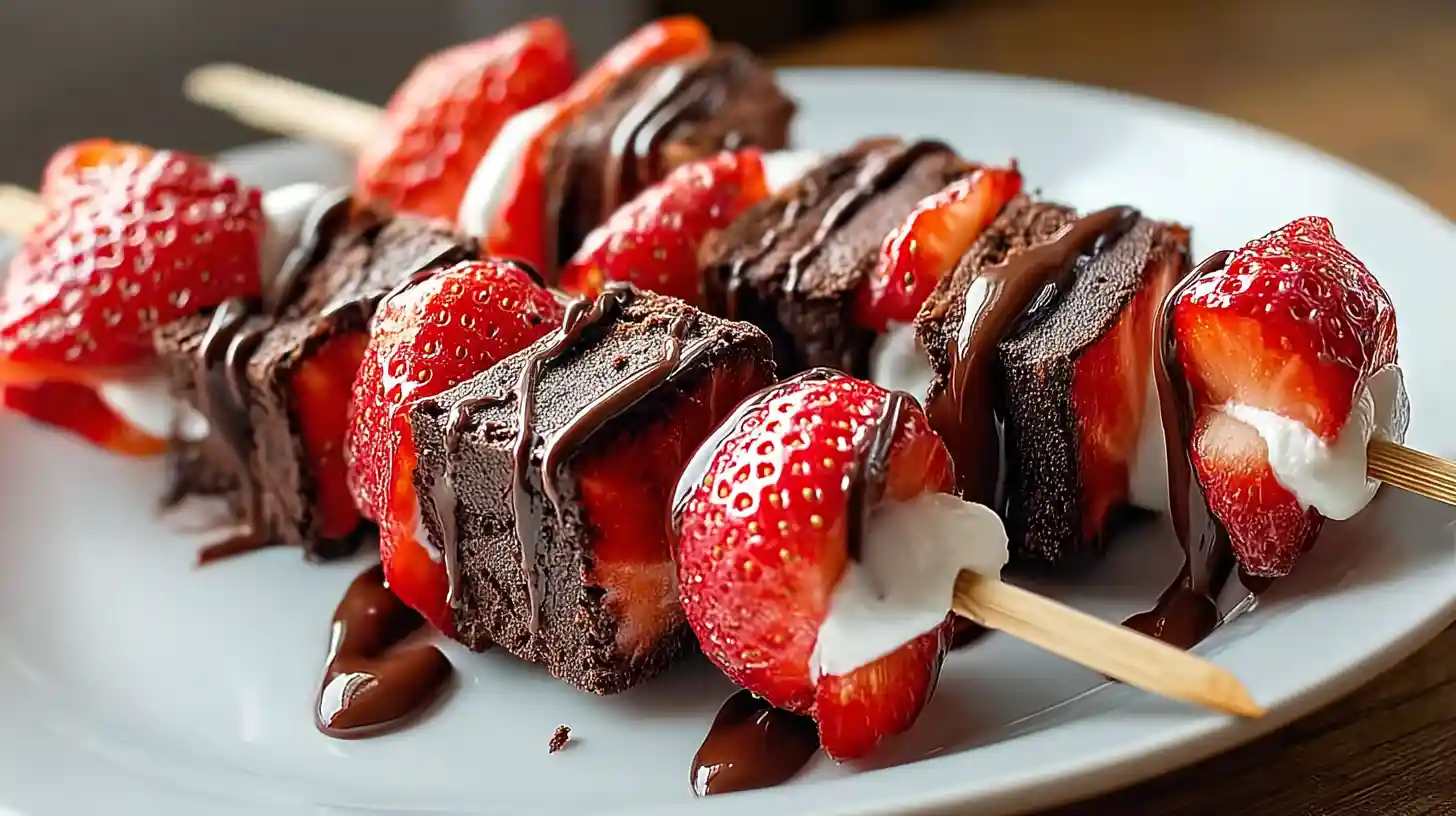 Strawberry Brownie Kabobs