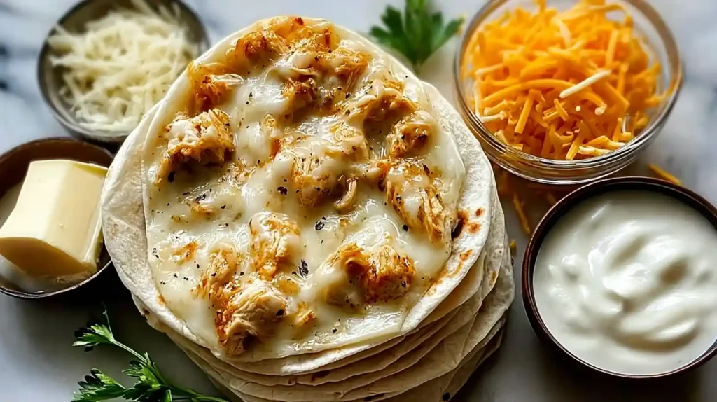 Cheesy Garlic Chicken Wraps